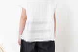 White shirt blouse w/ crochet embroidery