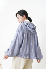 Blue peplum blouse w/ hoodies