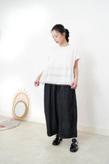 White shirt blouse w/ crochet embroidery