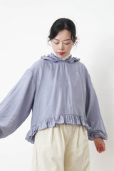 Navy peplum blouse w/ hoodies