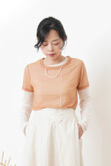 Peach mesh Tee top or set