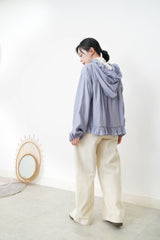 Blue peplum blouse w/ hoodies