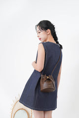 Denim one piece in vest