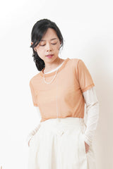 Peach mesh Tee top or set
