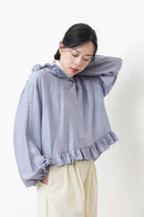 Navy peplum blouse w/ hoodies