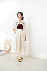 Ivory mesh jcket w/ embroidery