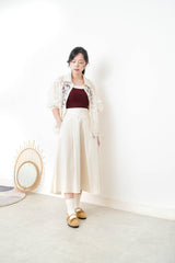 Ivory mesh jcket w/ embroidery