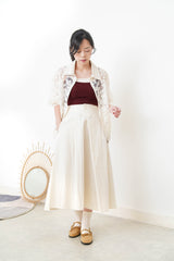 Ivory mesh jcket w/ embroidery