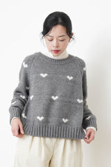 Grey heart pattern sweater