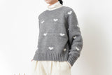 Grey heart pattern sweater