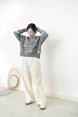 Grey heart pattern sweater