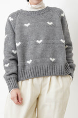 Grey heart pattern sweater
