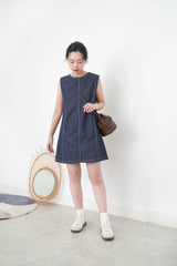 Denim one piece in vest