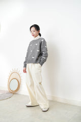 Grey heart pattern sweater