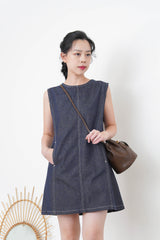 Denim one piece in vest