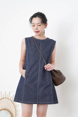 Denim one piece in vest