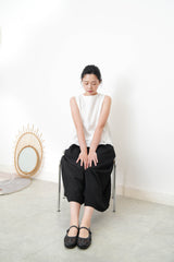 Black outlined mary jane ballet flats