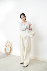 Ivory corduroy trousers