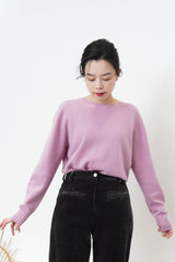 Purple loose cut knit top