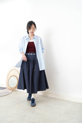 Blue stripes smooth silk shirt