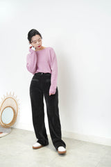 Purple loose cut knit top