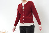 Red double layering cardigan top