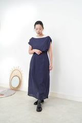2 in 1 navy checked one piece w/ vest layering