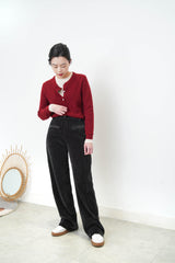 Red double layering cardigan top