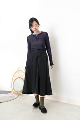 Navy button top in contrast layer