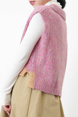 Pink detail knit vest