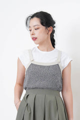 Beige knit pattern vest