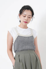 Beige knit pattern vest