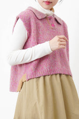 Pink detail knit vest