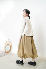 Beige pocket balloon skirt