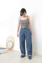 Grey 2in1 layer bra top