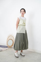 Apple green premium cami in split layering