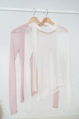 Pink soft inner top w/ detail collar