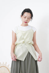 Apple green premium cami in split layering