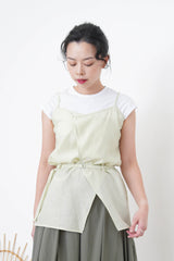 Apple green premium cami in split layering