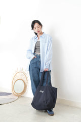 Stripes loose cut jeans