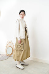 Beige pocket balloon skirt