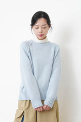 Sky blue fine wool knit sweater