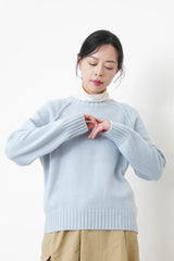 Sky blue fine wool knit sweater