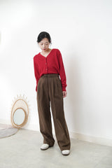 Brown high waist trousers w/ strings