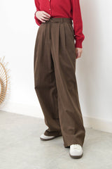 Brown high waist trousers w/ strings
