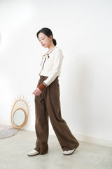 Brown high waist trousers w/ strings
