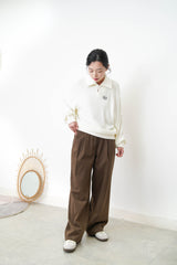 Super soft terry cloth polo sweater