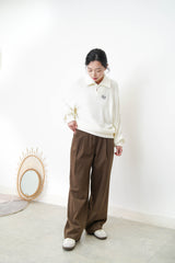 Super soft terry cloth polo sweater 593GY