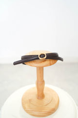 Brown thin leather belt