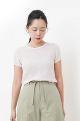 Pink summer knit top w/ contrast lining
